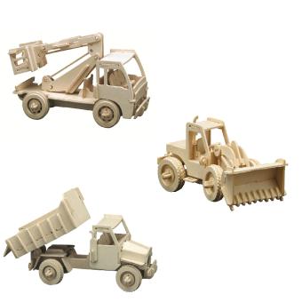 Holzbausatz Baufahrzeuge-Set (863/1-3)